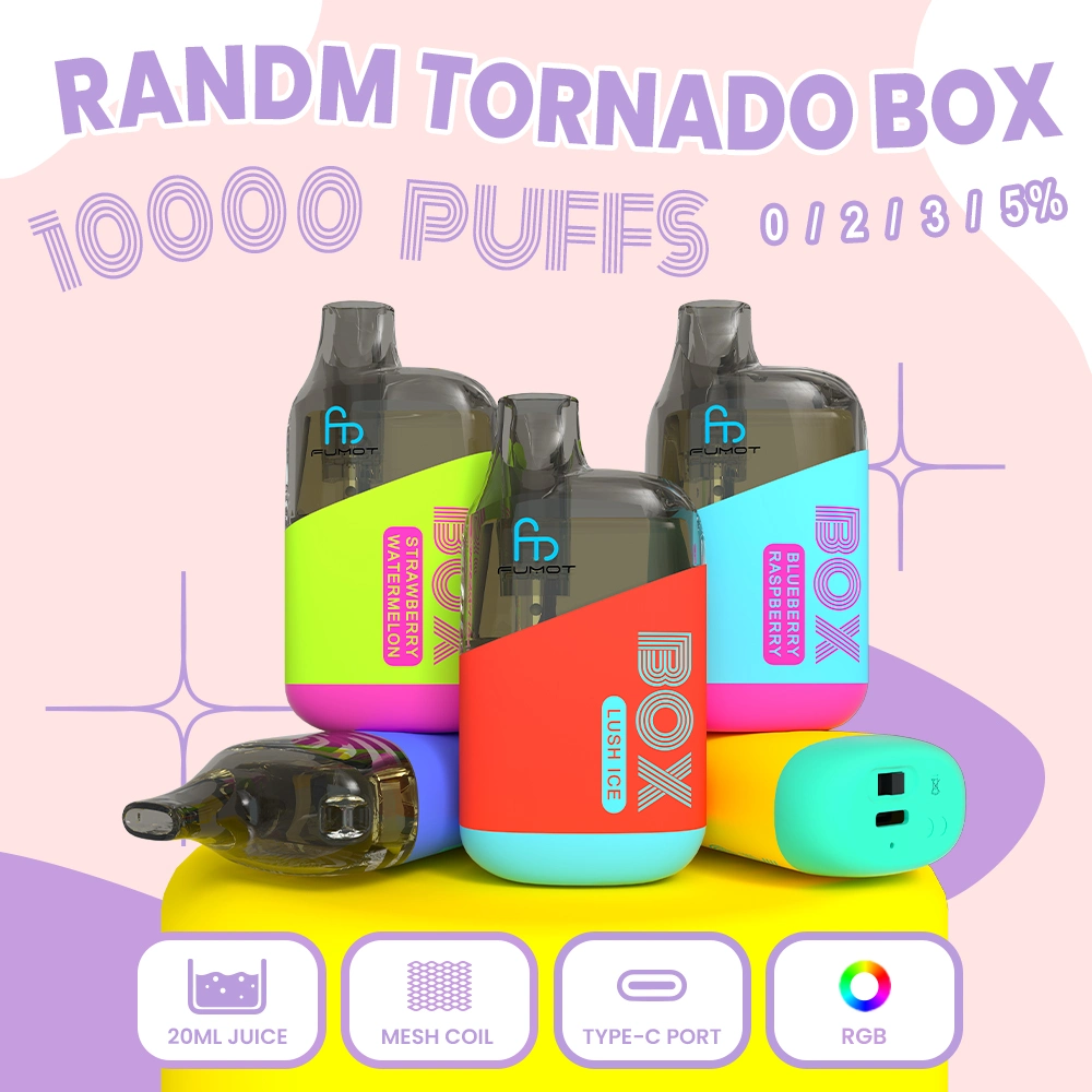 10000 Puffs Vape Original Fumot Randm Tornado Box Mesh Coil 5% 2% 0% R and M Vape