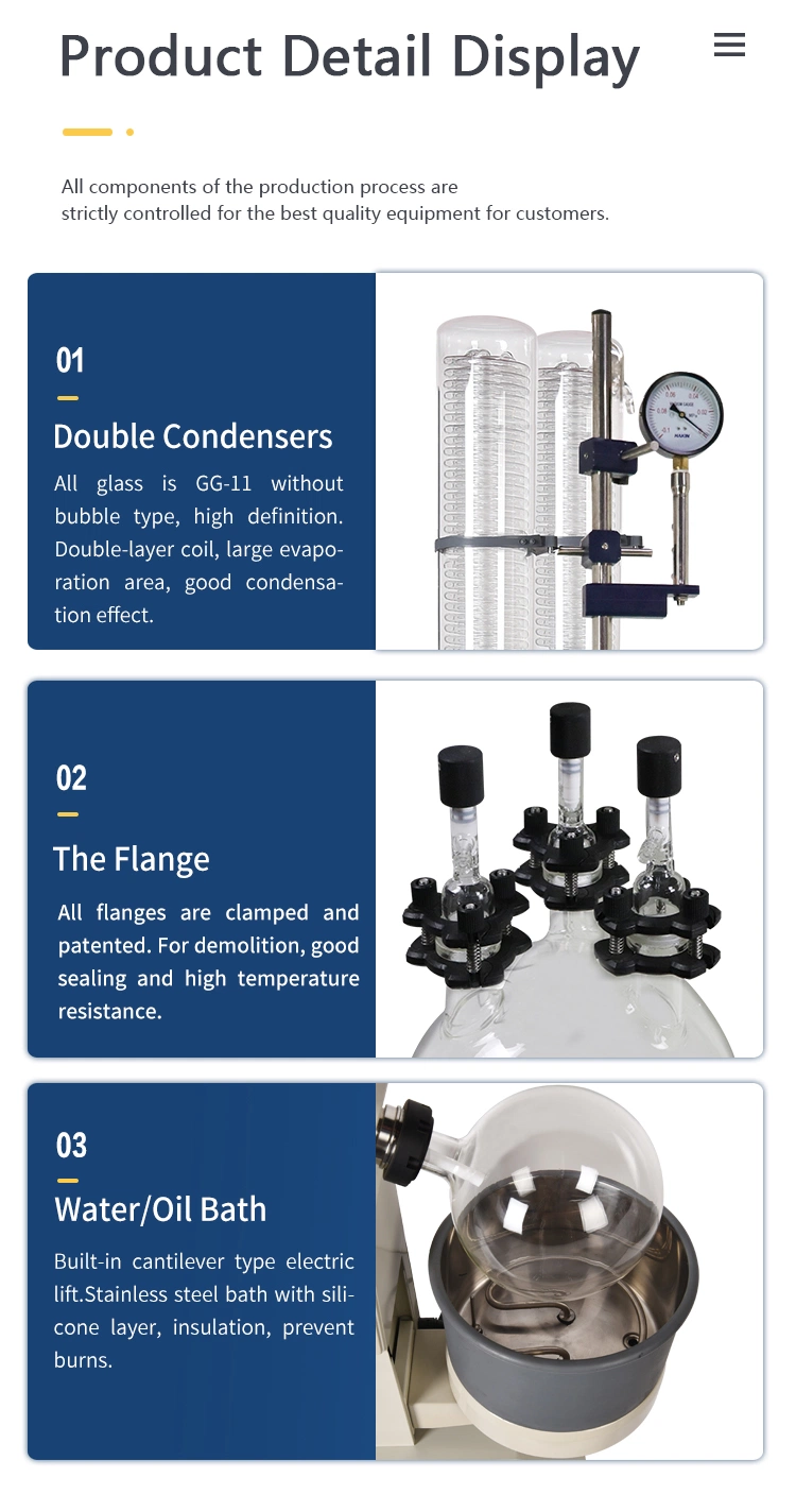 20L 50L 100L Oil Distillation Rotovap Autoed Essential Turnkey System Rotary Evaporator for Vacuum Distillation