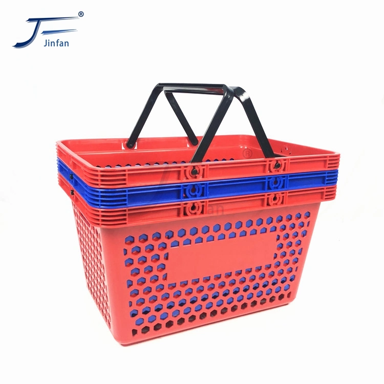 Retail Shop Supermarket Honeycomb Holes Plastic Shopping Hand Basket Customized by Direct Factory