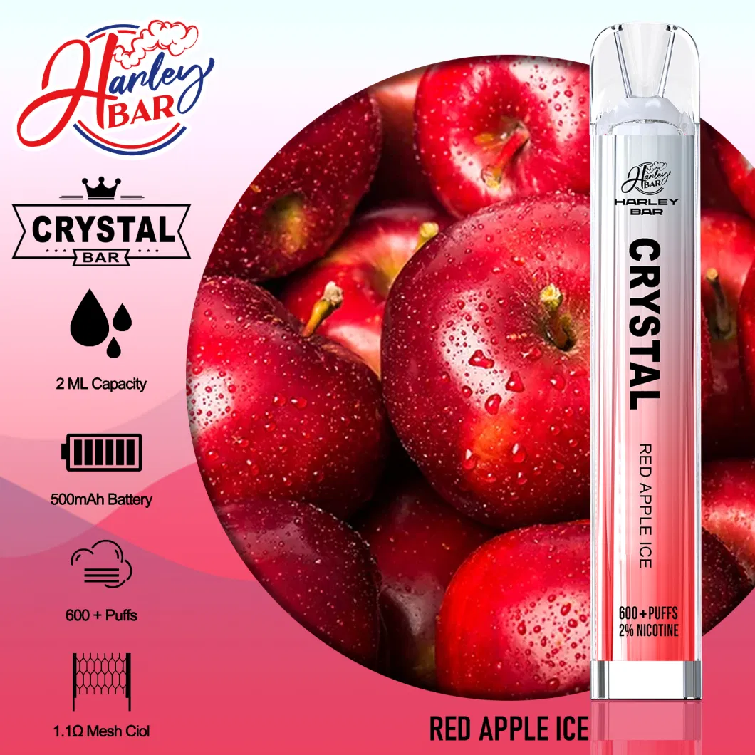 Shenzhen Vape Distributor Stock Harleybar Crystal 600 Puff Disposable Elf Pod Bar