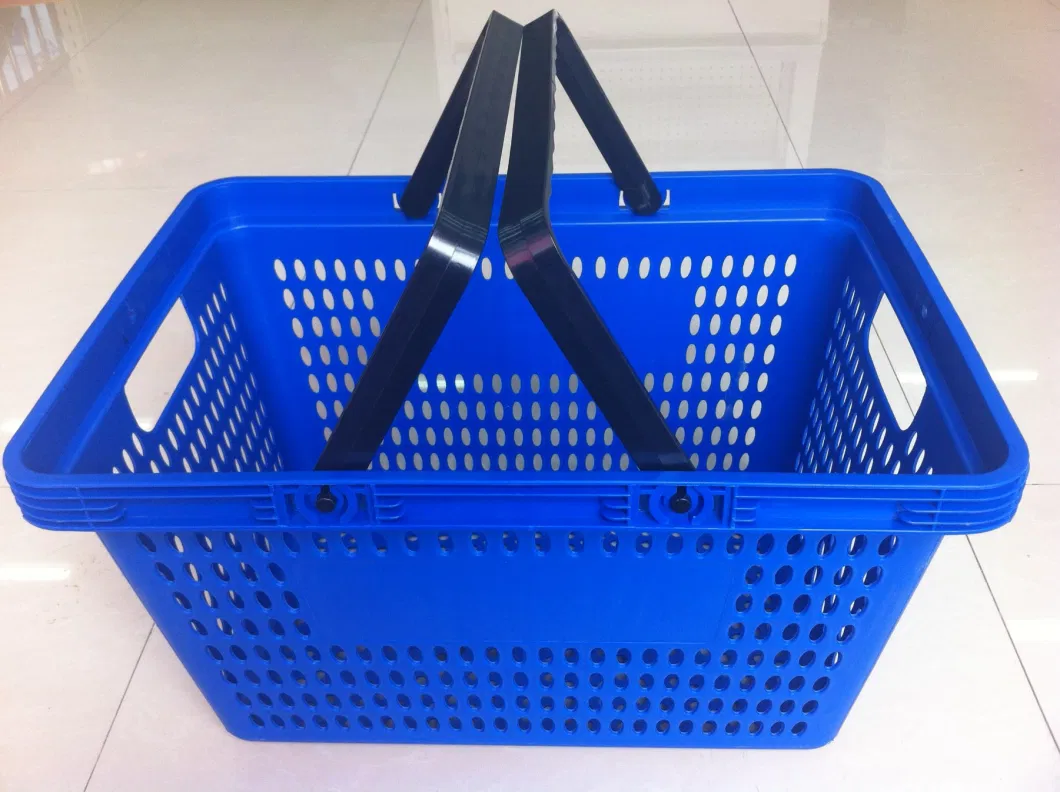 New Design Supermarket Shopping Basket Double Handle Small Hole Hand