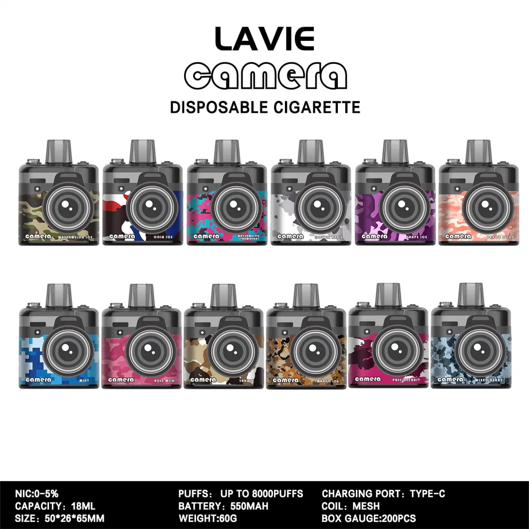 8000 Puff Disposable Vape Factory Lavie Camera E-Cig 8K Puffs Vape