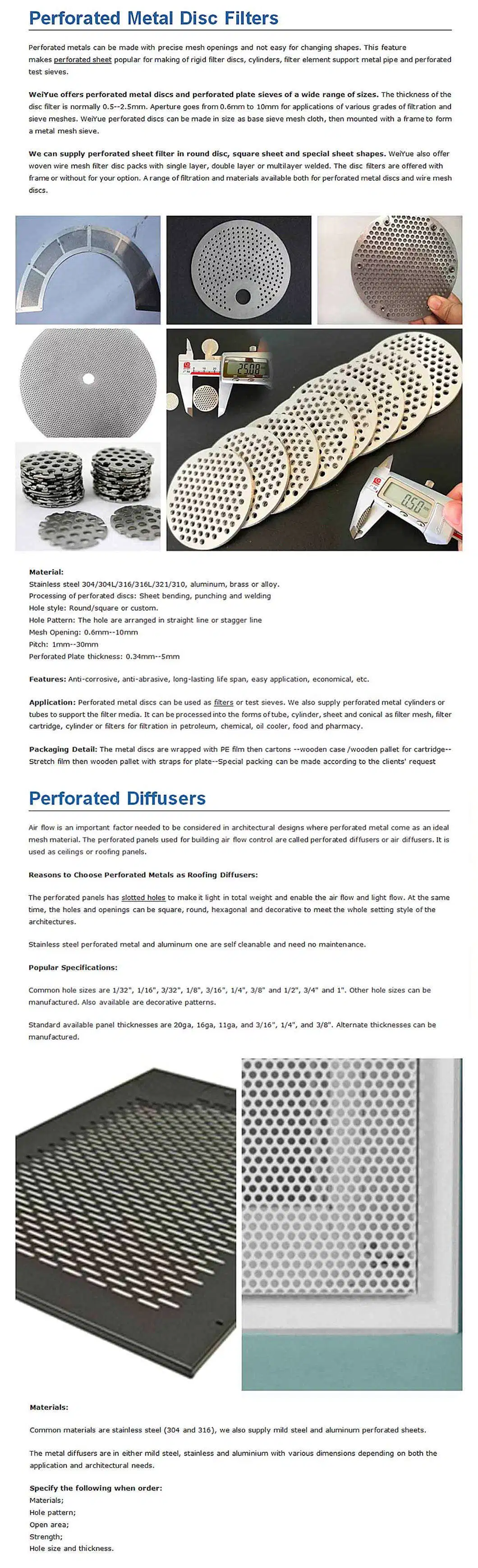 Perforated Sheet Metal Screen Cylinder for Filter