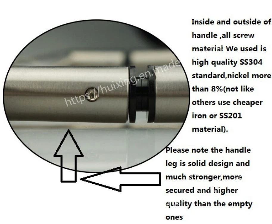 Stainless Steel H Shape Round Frameless Glass Door Hardware Ladder Mounting Pull Handle
