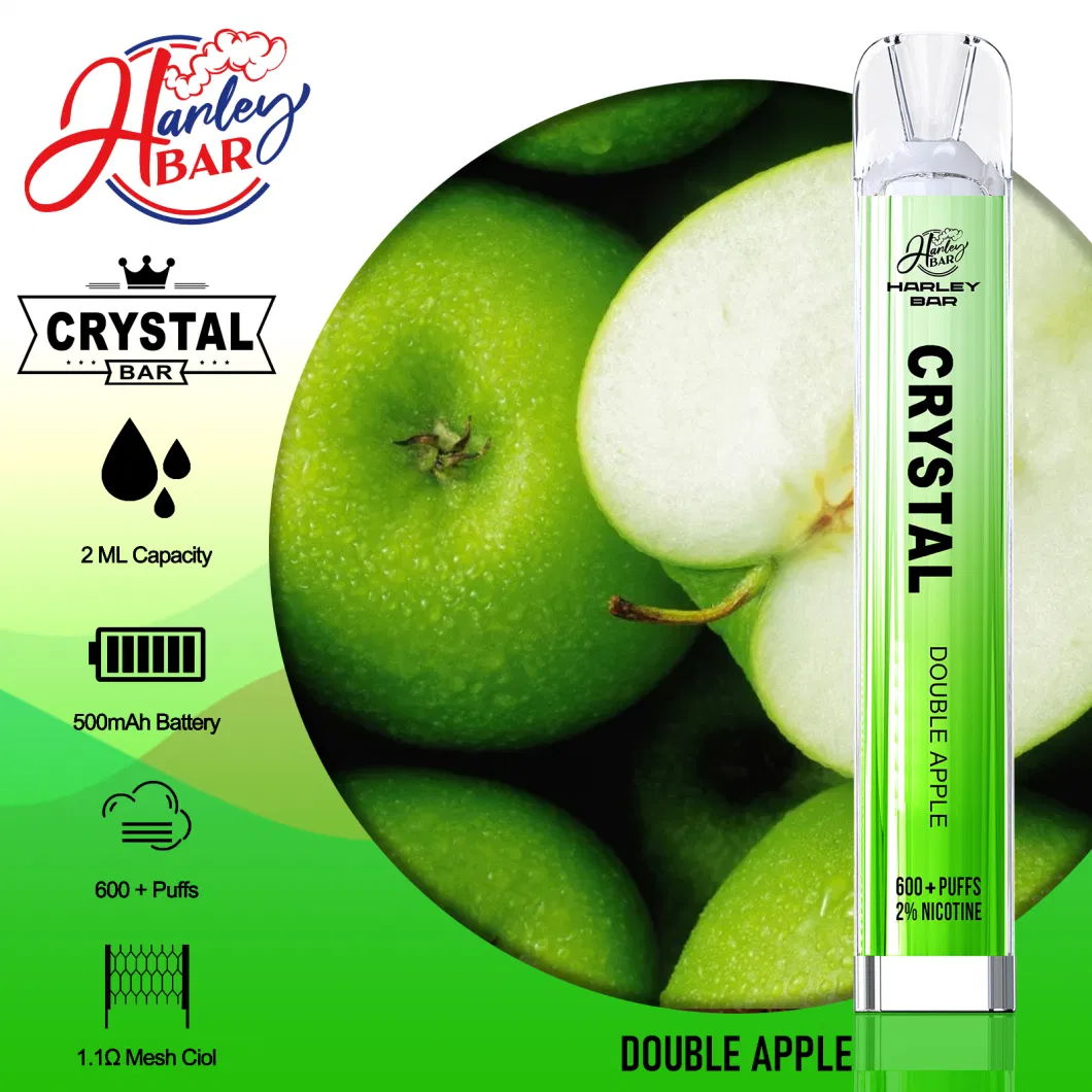 Shenzhen Vape Distributor Stock Harleybar Crystal 600 Puff Disposable Elf Pod Bar