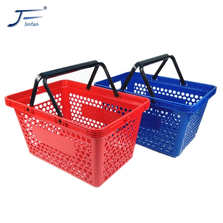 Retail Shop Supermarket Honeycomb Holes Plastic Shopping Hand Basket Customized by Direct Factory