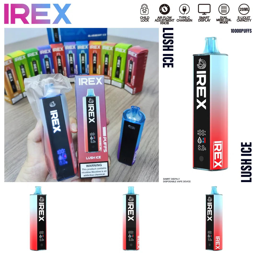 Bestseller Irex 10000 Puffs Disposable Vape Pen Fruit Flavor Disposable Vape Vaporizer 10K Vape Manufacturers Vaping Shop Electronic Cigarette