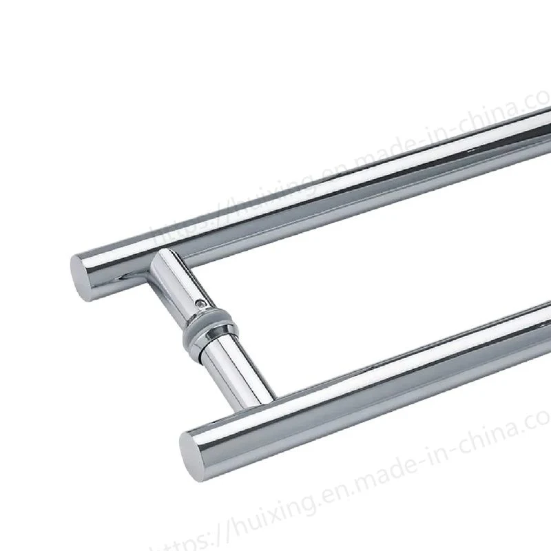 Stainless Steel H Shape Round Frameless Glass Door Hardware Ladder Mounting Pull Handle