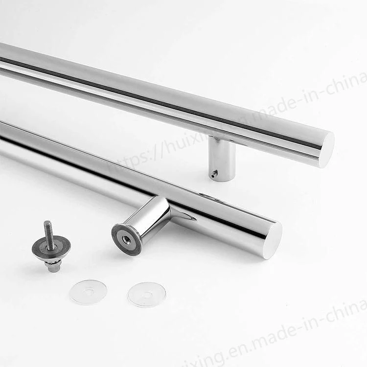 Stainless Steel H Shape Round Frameless Glass Door Hardware Ladder Mounting Pull Handle