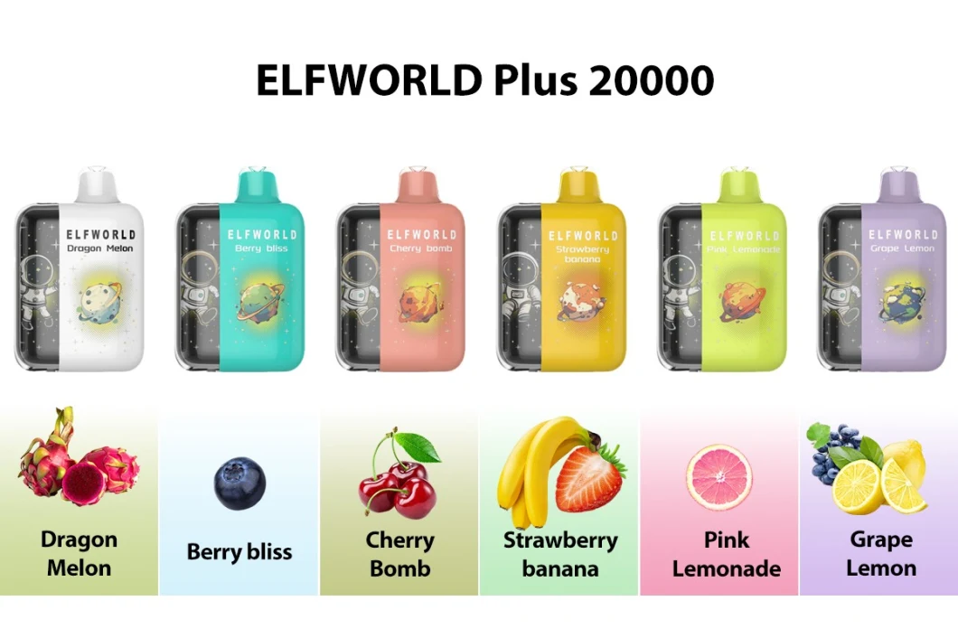 Display Elfworld Plus 20K Pulse Wholesale Disposable Vape Pen Ai Elf 20000 Lost Puff Vaporizer E Cigarette Shisha Vape Pen Mesh Coil Bar