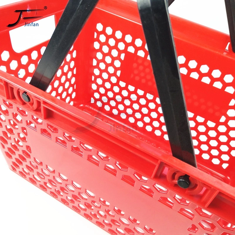 Retail Shop Supermarket Honeycomb Holes Plastic Shopping Hand Basket Customized by Direct Factory