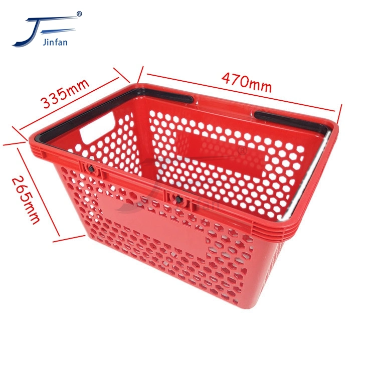 Retail Shop Supermarket Honeycomb Holes Plastic Shopping Hand Basket Customized by Direct Factory