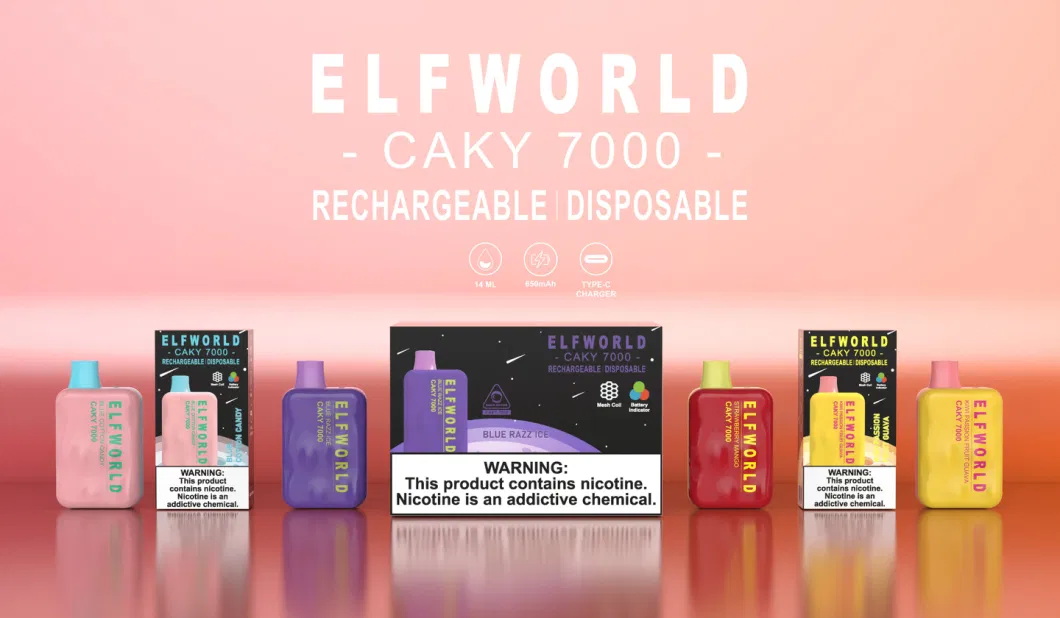 OS5000 Rechargeable Disposable Vape by Elfworld Caky 7000 7500 8000 5500 6000puff Vaper Electronic Cigarette Without Nicotine 7000 Aroma King Vaporesso Vape Kit