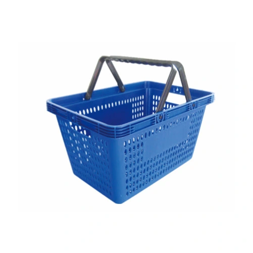 New Design Supermarket Shopping Basket Double Handle Small Hole Hand