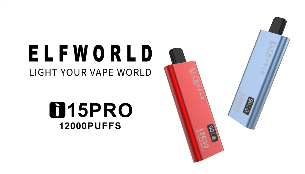 Elfworld I15PRO 12000puffs Smart Long Lasting Disposable Vape Pen Mesh Coil Wholesale Distributor OEM Big Smoke Puffs USA EU Rusia Germany Italy Lost Elf Mary