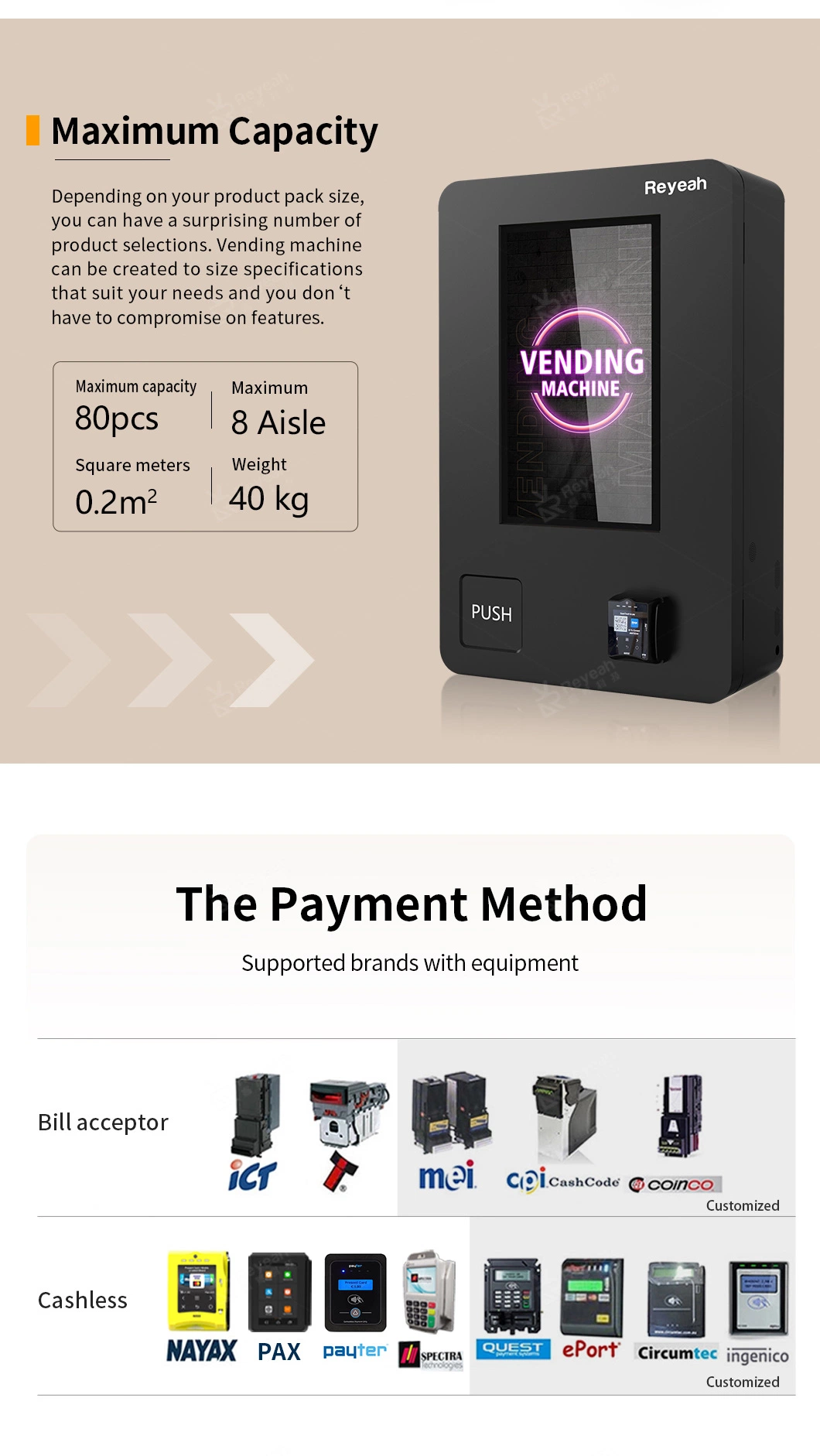 Factory Prices Touch Screen Electronic Cigarettes Vape Vending Machine with Age Verification