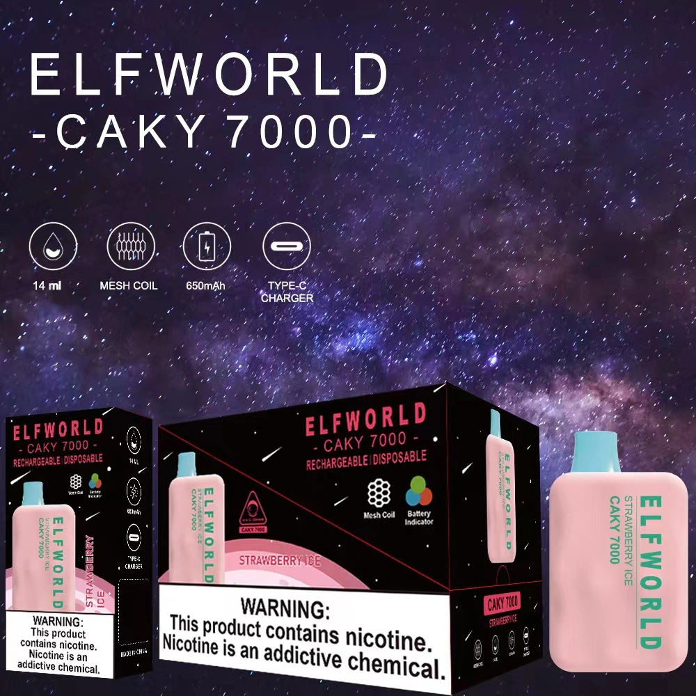 OS5000 Rechargeable Disposable Vape by Elfworld Caky 7000 7500 8000 5500 6000puff Vaper Electronic Cigarette Without Nicotine 7000 Aroma King Vaporesso Vape Kit