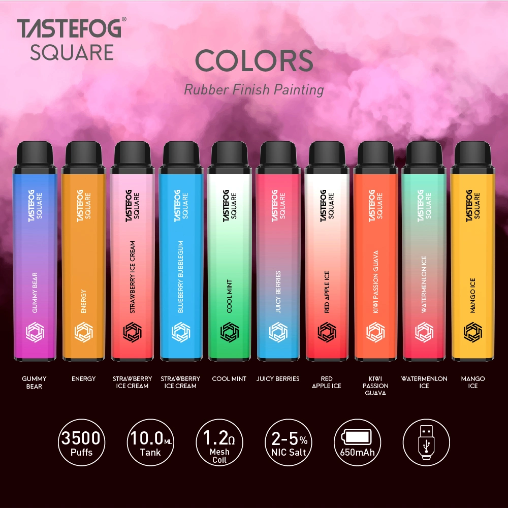 Tastefog Square 3500 Puffs Electronic Cigarette Custom No Nicotine Vapes 2% 5%