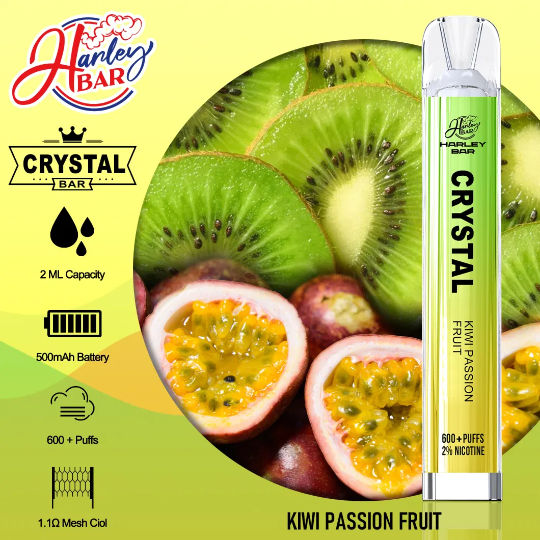 Shenzhen Vape Distributor Stock Harleybar Crystal 600 Puff Disposable Elf Pod Bar