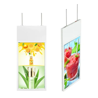 Double Sided Display Screen 43 49 55 65 Inch Ceiling Mount Advertising Touch Screen Player Hanging <a href='/double-side-digital-signage/'>Double Side Digital Signage</a>