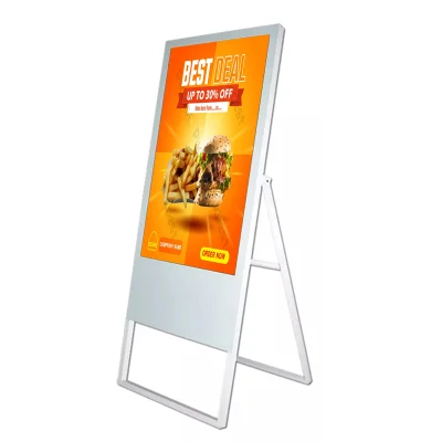 Retail Portable Moveable Foldable LCD Floor Stand LCD Display Poster Digital Signage for Shopping Mall Hotel Retail Store Coffee Shop