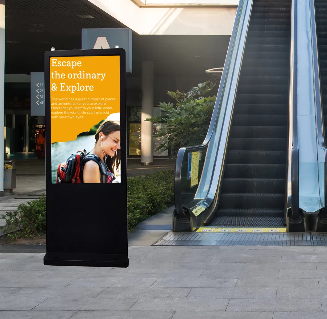 Netoptouch 12.1~86 Inch Single Screen Outdoor Use Advertising Kiosk Double-Sided Display 1000~2500 Nits Waterproof Kiosk Air-Cooled Touch Panel Smart Player