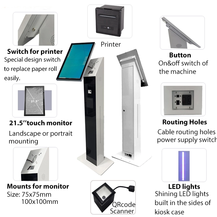 10.1&prime;&prime;~27&prime;&prime; Windows Vertical Touch Screen Queue Kiosk Android Horizontal Touchscreen Kiosk Interactive Information Kiosk Self Service for Restaurant