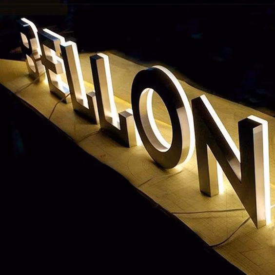 Outdoor Wall Store Backlit 3D Business Signage Shop Logo Acrylic Channel Letters Illuminated LED Electronic Signs