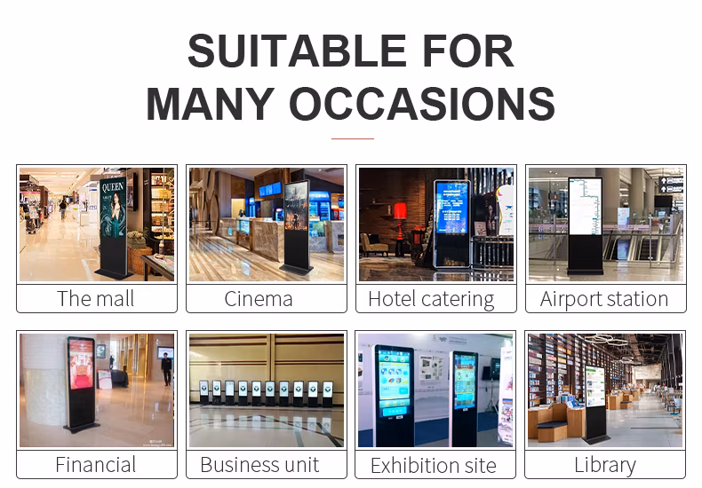 Customized 43 Inch Free Standing Advertisement Playing Equipment Touch Screen Shopping Mall Advertising Kiosks