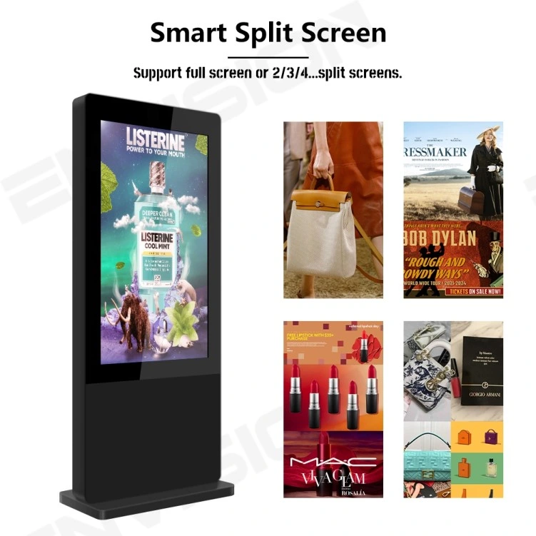 Low Price 55inch Solar Advertising Display Outdoor Digital Signage Screen Totem with LCD Display Floor Stand for Outdoor