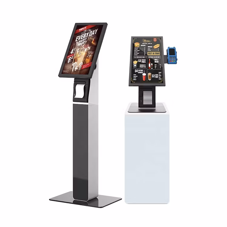 Dvertising Display LCD Floor Standing Totem with Automatic IR Sensor Automatic Hand Sanitizer Dispenser Kiosk