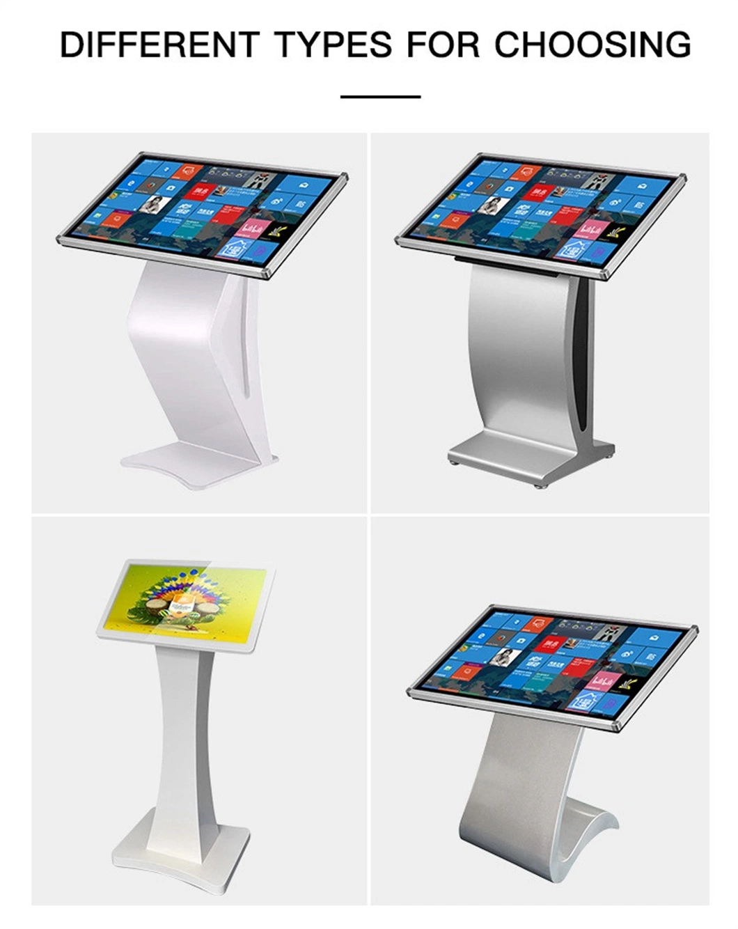 32 55 65 Inch 4K Ultra-Thin Horizontal LCD Floor Standing Totem 42 Inch Kiosk TV Vertical Advertising Interactive Touch Screen Digital Signage Digital Display