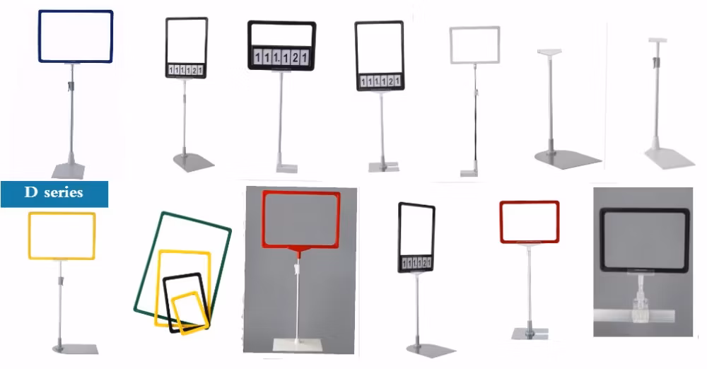 Price Label Aluminum Poster Frame Sign Holder with Two Base