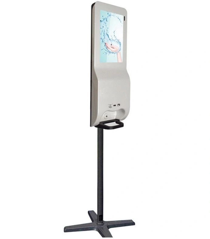 10.1 Inch Digital Hand Sanitizer Standing Kiosk with Infrared Thermometer