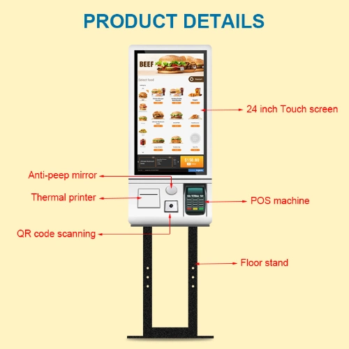 32inch Kiosk Fast Food Restaurant Prepaid Cashless Smart Touch Screen Self Service Ordering Payment Kiosk Check in Kiosk for Sale