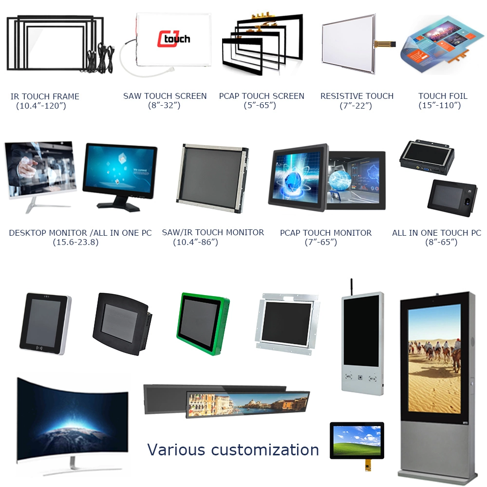 Full HD 1080P IPS Network Capable Intel I3 CPU Based 21.5 Inch Interactive Capacitive Touch Panel LCD Digital Signage