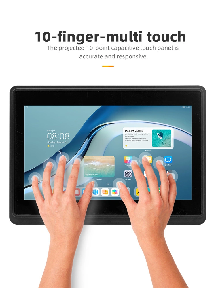 7-Inch IP65 Watertight Flat-Panel Capacitive Touch-Screen Display for Embedded Industrial Displays