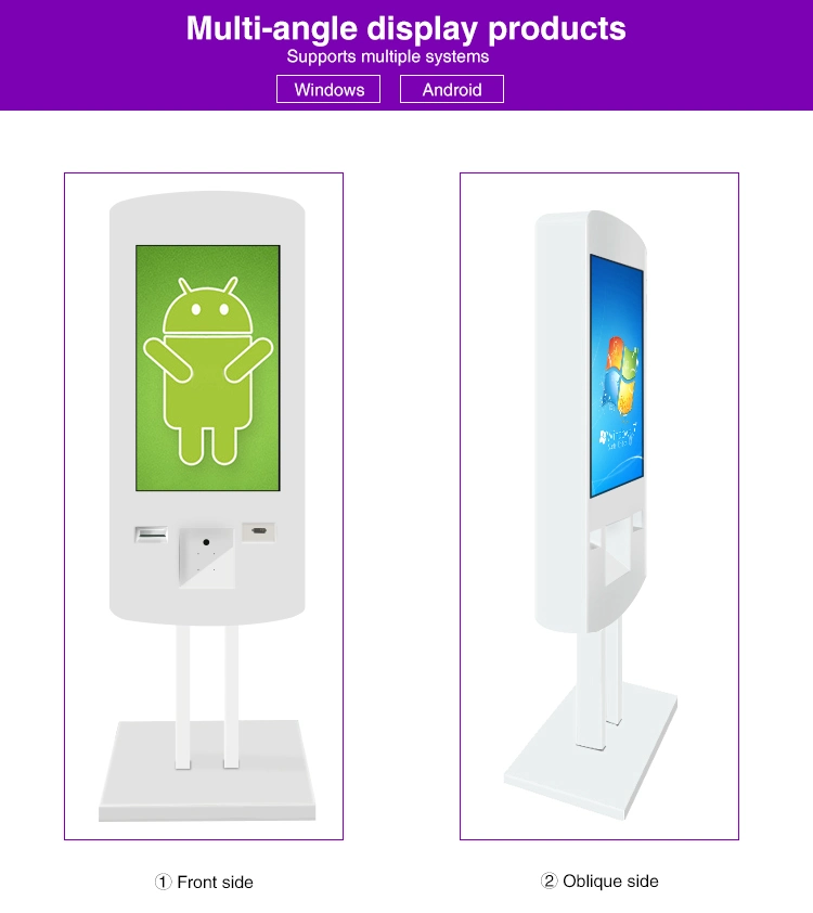 22 Inch Android Self Service Ordering Kiosks Floor Standing Touch Screen Fast Food Restaurant Digital Signage System