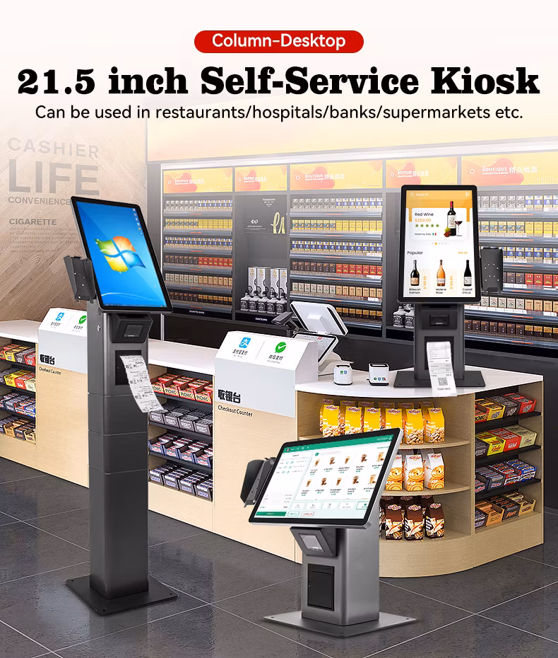 Self-Service Terminal Food Order Machine Self Order Kiosk in Restaurant PC Panel Touch Screen Computer All in One Touch LCD 4K