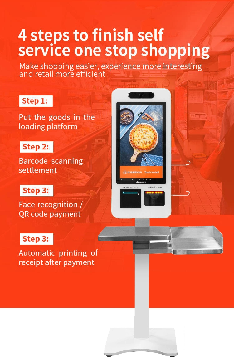 43 Inch Self Checkout Service Kiosk Digital Signage Machine LCD Display Android Windows OS Touch Screen Interactive Bill Payment Terminal Kiosk