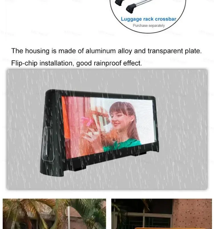 Double Side 4G WiFi Taxi Top Outdoor LCD LED Display Billboard Lightbox Digital Screen Banner Signage 3D Video Advertising