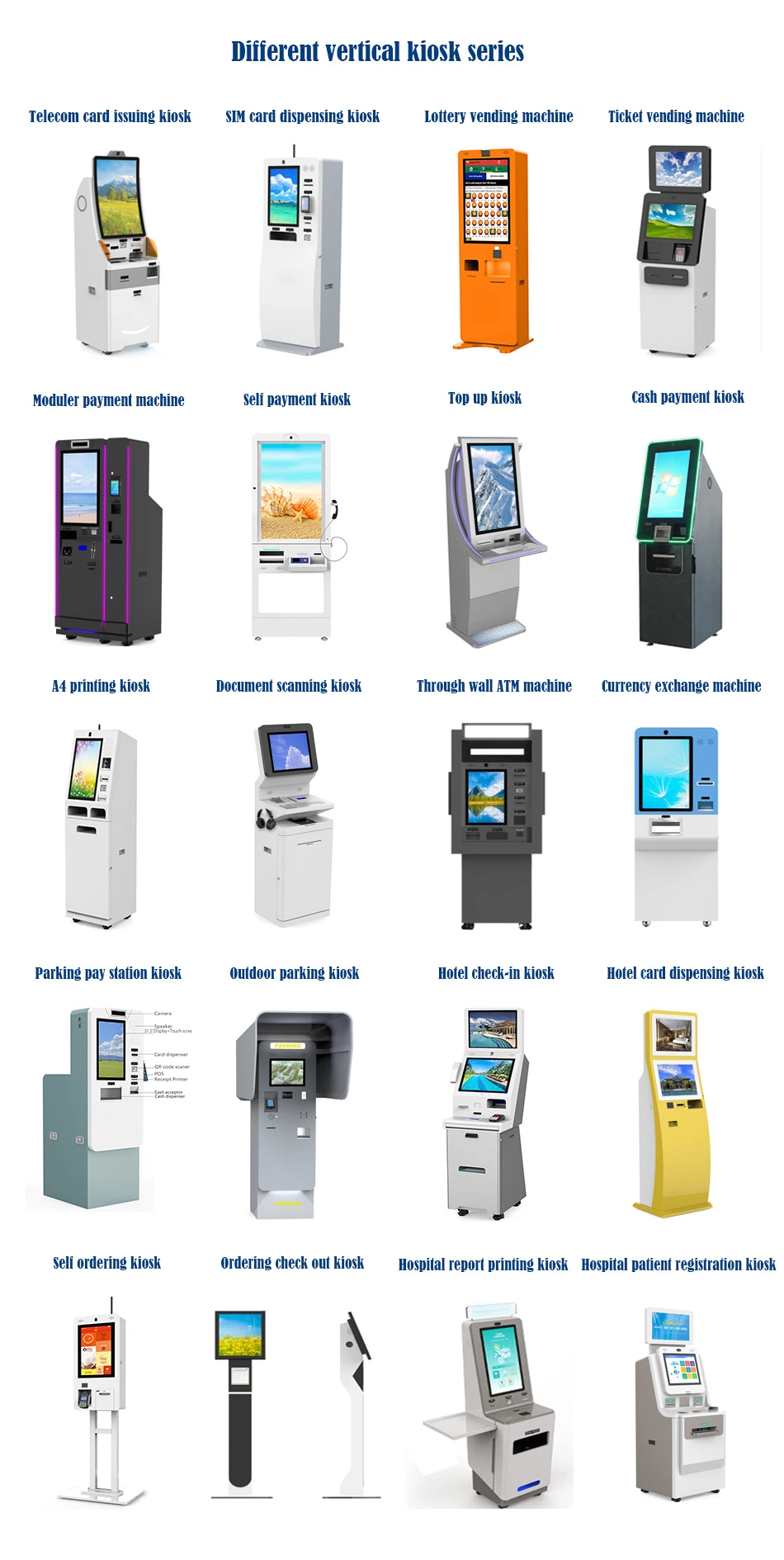 LCD Advertising Display Screen Totem Kiosk Android Window System Open API Sdk Integrated Self Payment Kiosk Terminal