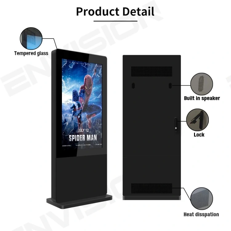 55 Inch Dustproof Waterproof Large Outdoor Advertising Screen Totem IP65 Big Outdoor Digital Signage Kiosk