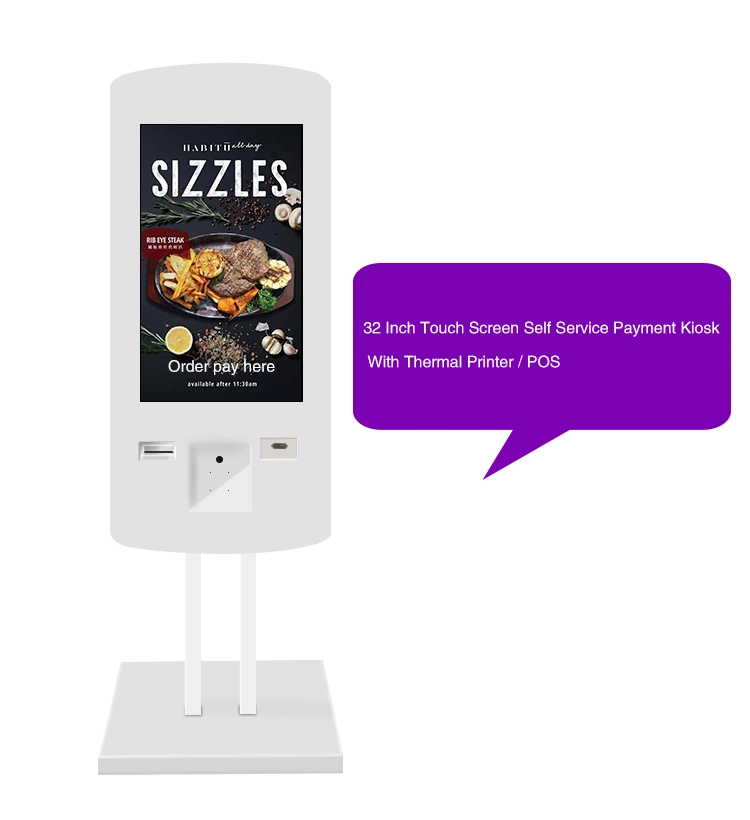 22 Inch Android Self Service Ordering Kiosks Floor Standing Touch Screen Fast Food Restaurant Digital Signage System