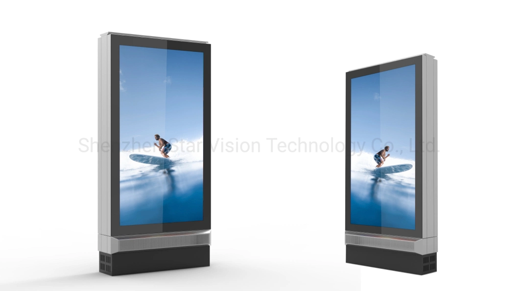 Outdoor 86inch 3000nits Single-Side Large LCD Digital Totem Screen Advertising Kiosk