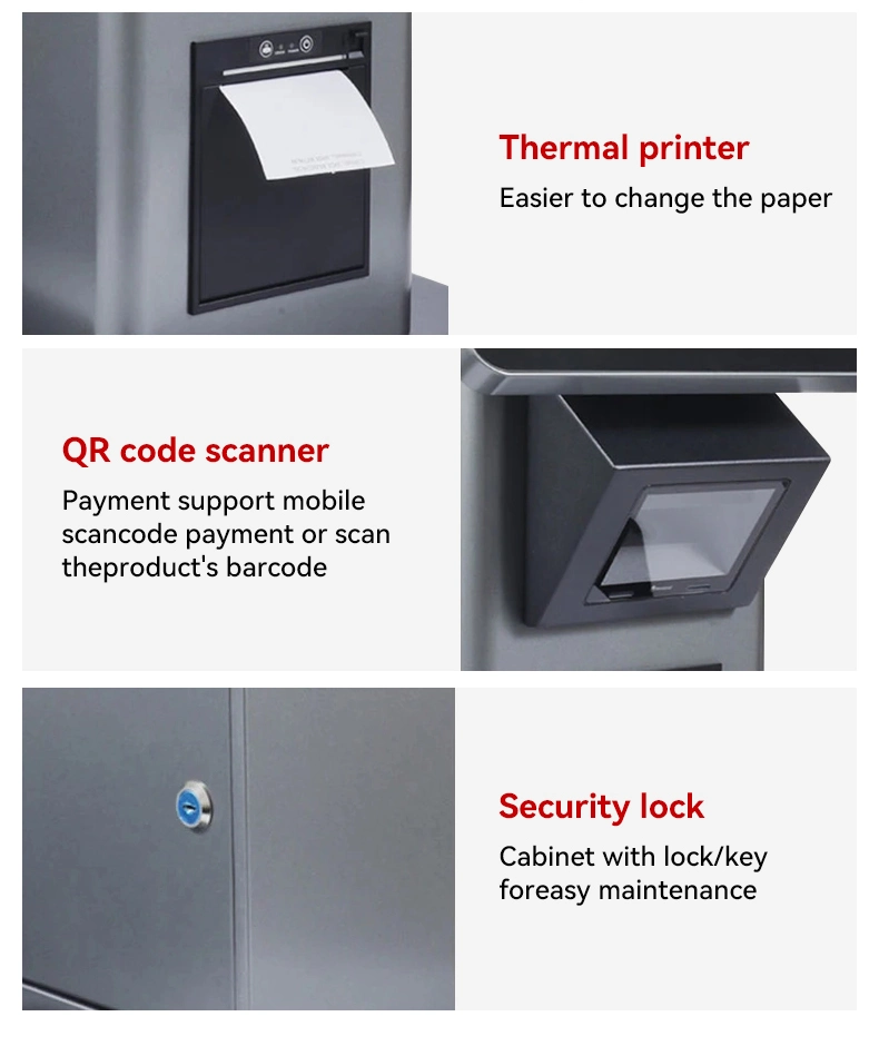 Wall-Mounted 21.5 Self-Service Ordering Menu Interactive Kiosk Touch Screen Self-Ordering