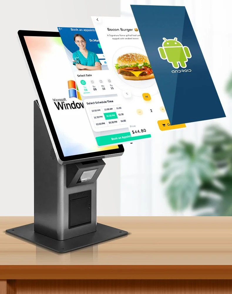 Wall-Mounted 21.5 Self-Service Ordering Menu Interactive Kiosk Touch Screen Self-Ordering