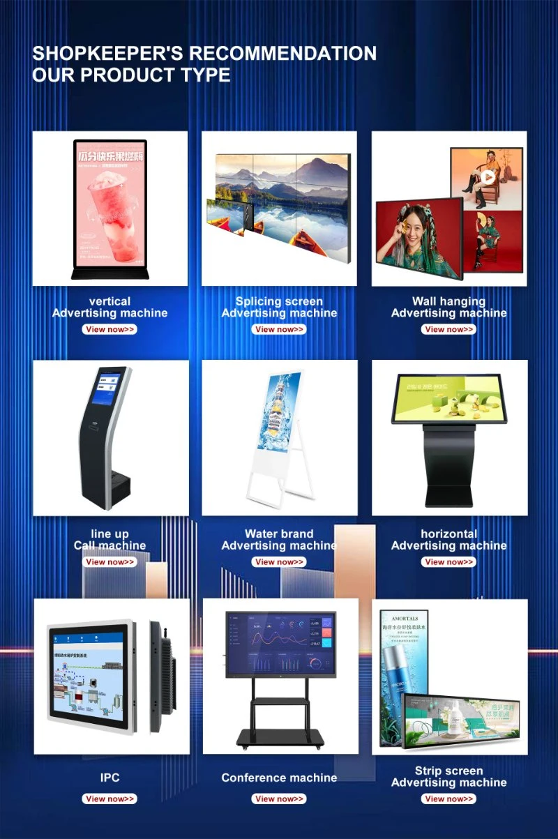 43 55 65 Inch Floor Standing LCD Display Screens WiFi Android Advertising Indoor Digital Signage Kiosk