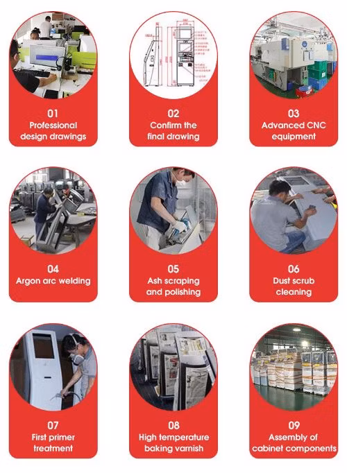 23.6" Floor Stand Self Service Kiosk Win10 for Ordering, Touch Kiosk All in One with Thermal Printer/Qr Code/RFID