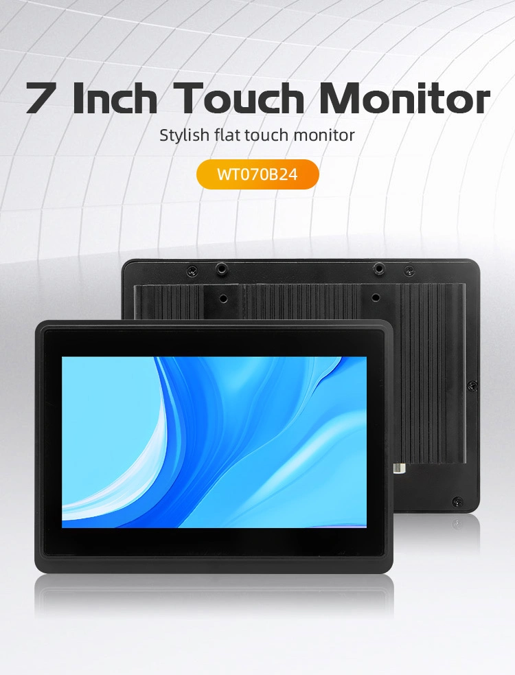 7-Inch IP65 Watertight Flat-Panel Capacitive Touch-Screen Display for Embedded Industrial Displays